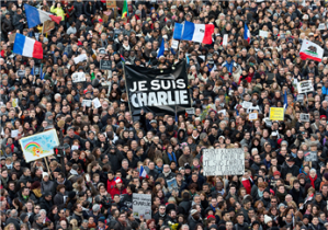 Hundreds of thousands marched at unity rallies in and around Paris to show support for free expression in the wake of the murders at Charlie Hebdo.