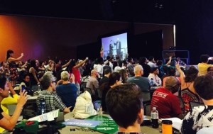 Activists take over Bernie Sanders's portion of the Netroots Nation convention.