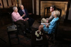 Charles and David Koch are interviewed by MSNBC anchors "Morning" Joe Scarborough and Mika Brzezinski.